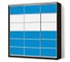 Шкаф-купе Стандарт трехдверный с фасадами комбинированными (цветное стекло+зеркало тонированное) белый с голубым 440304597матр.4 фото 1