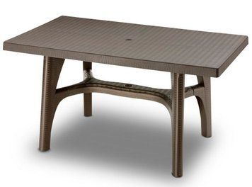 ➤Цена   Купить Стол садовый Іntrecciato 140x80 бронза ➤ ➤Столы пластиковые➤Scab➤1048 фото