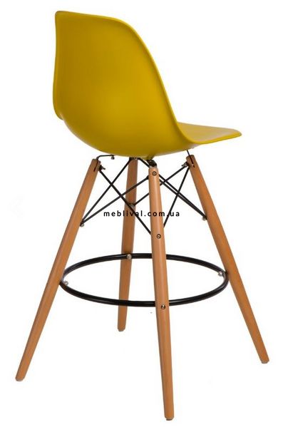➤Цена 2 142 грн  Купить Высокий барный стул на деревянных опорах пластик желтый арт040301.5 ➤Жёлтый ➤Стулья барные➤Modern 8➤001010HYEL.ВВ1 фото
