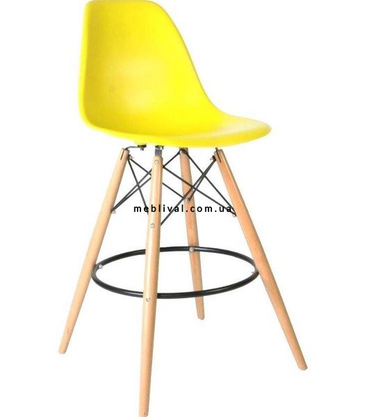 ➤Цена 2 142 грн  Купить Высокий барный стул на деревянных опорах пластик желтый арт040301.5 ➤Жёлтый ➤Стулья барные➤Modern 8➤001010HYEL.ВВ1 фото