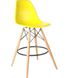 Высокий барный стул на деревянных опорах пластик желтый арт040301.5 001010HYEL.ВВ1 фото 1