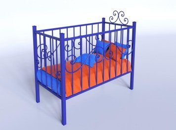 ➤Цена 9 302 грн UAH Купить МЕТАЛЛИЧЕСКИЙ МАНЕЖ АММИ тм Tenero 70х140 ➤Синий ➤Кровати полуторные➤Tenero➤0222912,1TEN фото