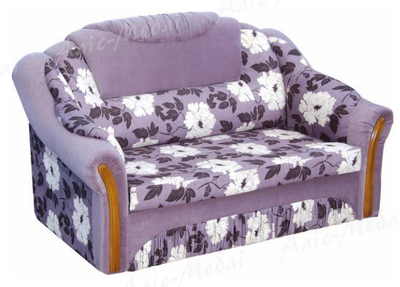 ➤Ціна 17 563 грн  Купити Диван - малютка Вертус тм Алис-мебель Фиолетовый с узором➤198 ➤Диваны прямые➤Алис-мебель➤43536AL.2 фото