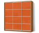 Шкаф-купе Стандарт трехдверный с фасадами комбинированными (цветное стекло+зеркало тонированное) оранжевый 440304597матр.3 фото 1