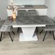Комплект стол кухонный Edils 110х70(+40) Стандарт белый + стул Maj 4 шт серый 0246JAM фото 5