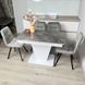 Комплект стол кухонный Edils 110х70(+40) Стандарт белый + стул Maj 4 шт серый 0246JAM фото 9