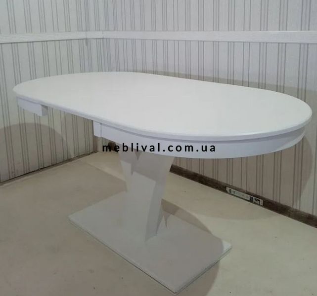 ➤Ціна 11 100 грн UAH Купити Стіл кухонний 120х80 (+40) на одній опорі Кайл white➤Білий ➤Столы деревянные➤Rotanes➤00039SEN фото