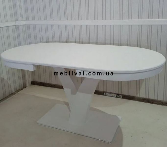 ➤Ціна 11 100 грн UAH Купити Стіл кухонний 120х80 (+40) на одній опорі Кайл white➤Білий ➤Столы деревянные➤Rotanes➤00039SEN фото
