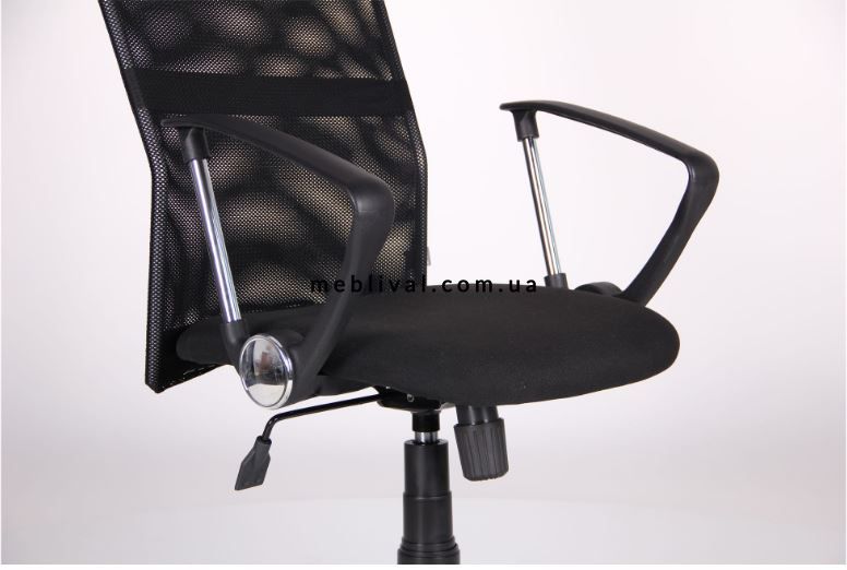 ➤Ціна 3 071 грн  Купити Кресло Ultra Хром сиденье А-1/спинка Сетка черная, вставка Скаден черный➤Чорний ➤Кресла Коллекция Онлайн➤AMF➤210149АМ фото