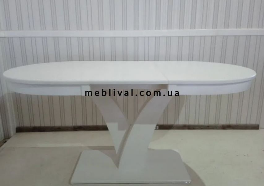 ➤Ціна 11 100 грн UAH Купити Стіл кухонний 120х80 (+40) на одній опорі Кайл white➤Білий ➤Столы деревянные➤Rotanes➤00039SEN фото