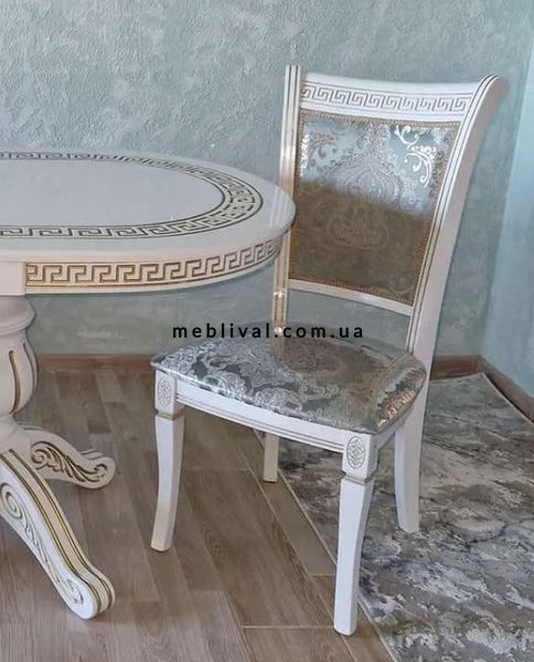 ➤Ціна 27 918 грн UAH Купити Кофейный гарнитур стул 2шт и стол 120х80+40 белый с патиной золото➤темный орех ➤Комплекты обеденные деревянные➤Агросвит 2С➤461303030,10ПЛМ фото