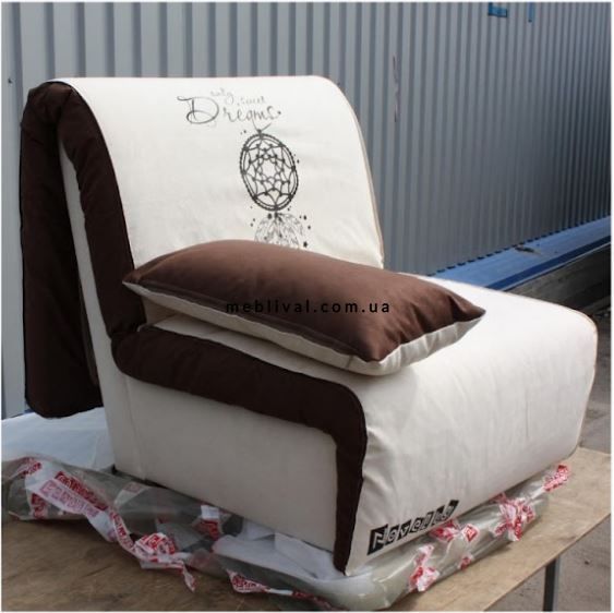 ➤Ціна 10 999 грн  Купити Кресло диван раскладной E03 80 арт02005.6, коричневый принт Dream логотип черный➤Бежевий ➤Кресло кровать➤Modern 2➤044604.4NOV фото