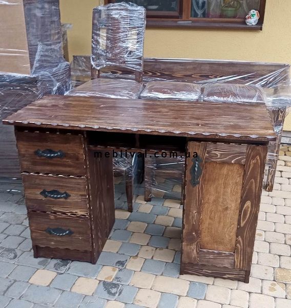 ➤Ціна 13 650 грн UAH Купити Письмовий стіл 120х50 Тукреб під старовину з шухлядами➤Горіх ➤Столы под старину➤МЕКО➤0031МЕКО1 фото