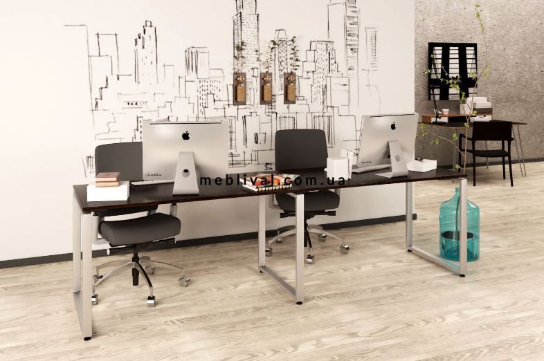 ➤Цена 8 100 грн  Купить Офисный письменный стол двойной в стиле Loft Орех арт050172.1 ➤орех ➤Письменные столы в стиле Loft➤Modern 10➤62647LO фото