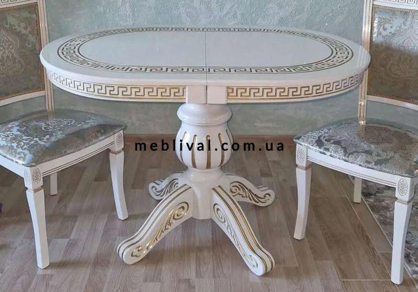 ➤Ціна 27 918 грн UAH Купити Кофейный гарнитур стул 2шт и стол 120х80+40 белый с патиной золото➤темный орех ➤Комплекты обеденные деревянные➤Агросвит 2С➤461303030,10ПЛМ фото