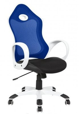 ➤Цена   Купить Кресло Матрикс-1 Белый, сиденье Сетка черная/спинка Сетка синяя ➤Синий ➤Кресла офисные➤AMF➤024346AM фото