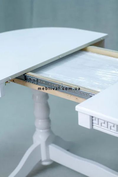 ➤Цена 8 925 грн UAH Купить Стол обеденный раскладной Nerb 120х80(+40) из массива дерева белый ➤білий + беж ➤Столы обеденные➤Nerb➤1050BRN фото