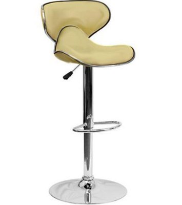 ➤Цена   Купить Мягкий барный стул бежевый кожзам на хромированный опоре арт040303 ➤Бежевый ➤Стулья барные➤Modern 8➤SALLYBE.ВВ1 фото