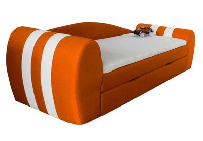 ➤Цена   Купить Диван кровать машина с ящиком 1900х800, ЛДСП, Оранжевый ➤Синий ➤Детские диваны➤VDЕ➤144548.7ВИОРД фото