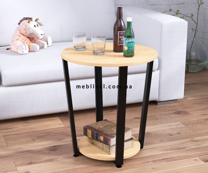 ➤Ціна 2 430 грн  Купити Журнальный стол круглый в стиле Loft Дуб арт050157.1➤дуб ➤Журнальные столы в стиле Loft➤Modern 10➤62382LO фото