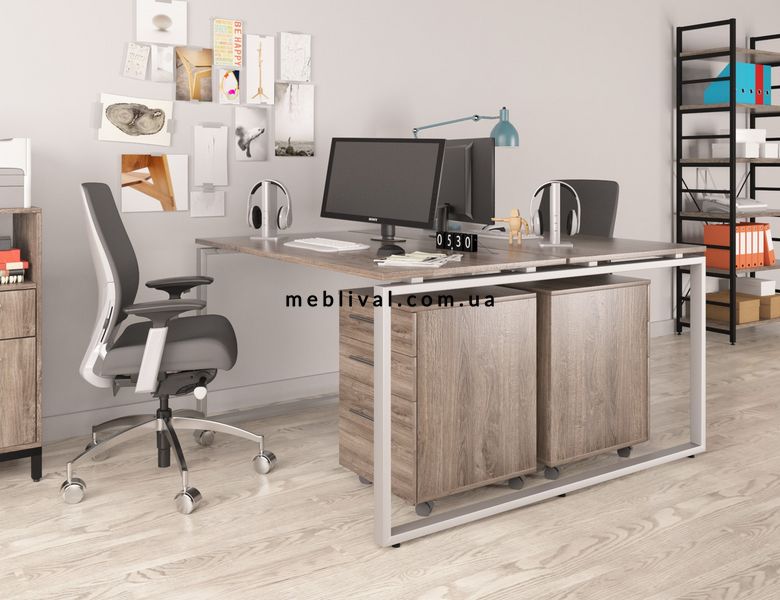 ➤Цена 8 775 грн  Купить Двойной письменный стол для офиса в стиле Loft Дуб арт050171.1 ➤дуб ➤Письменные столы в стиле Loft➤Modern 10➤62650LO фото