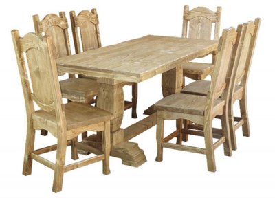 ➤Ціна 20 105 грн  Купити Гарнитур столовый стол и 6 стульев Жансак➤натуральное дерево ➤Столовые комплекты под старину➤Агросвит 4С➤440306307ПЛМ фото