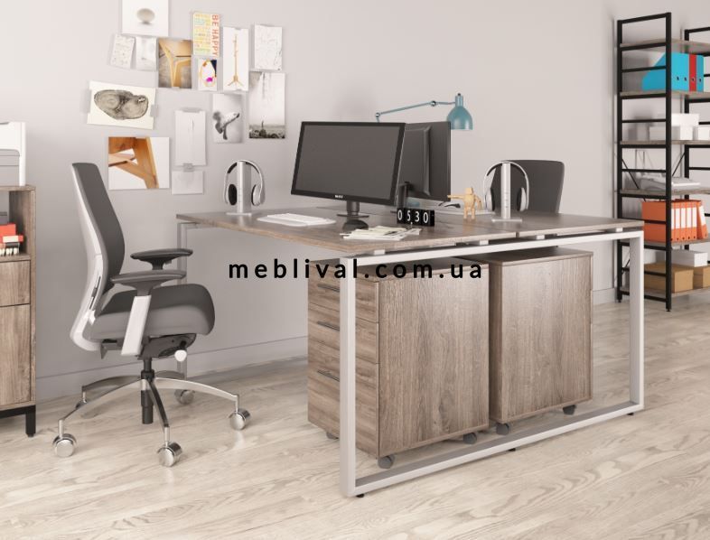 ➤Ціна 13 163 грн  Купити Двойной письменный стол для офиса в стиле Loft Орех арт050171➤орех ➤Письменные столы в стиле Loft➤Modern 10➤62651LO фото