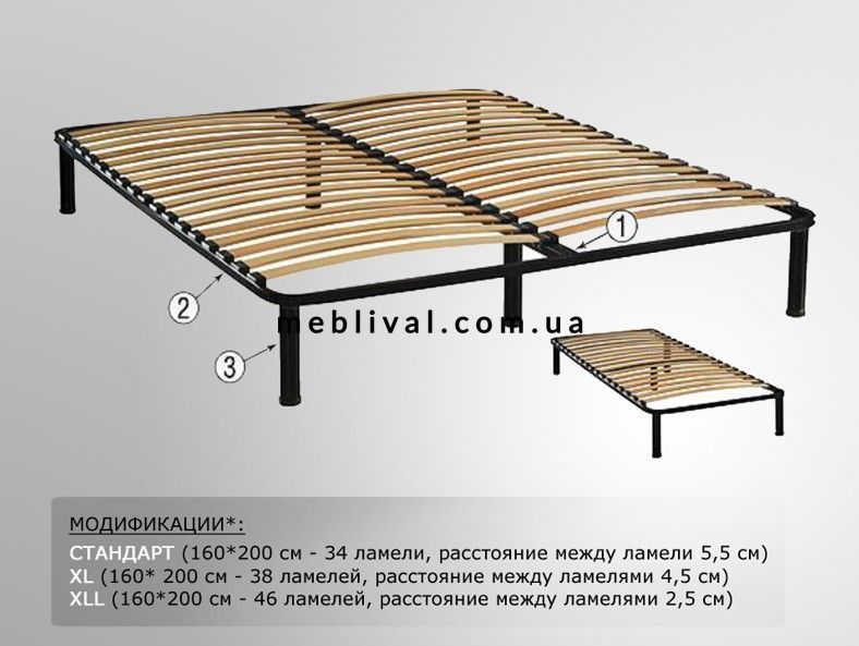 ➤Цена 2 707 грн  Купить Ортопедическое основание. Таблица цен с ножками, 90х190/200 ➤ ➤Каркас под матрас односпальный➤Импэкспромторг➤0302019.25 фото