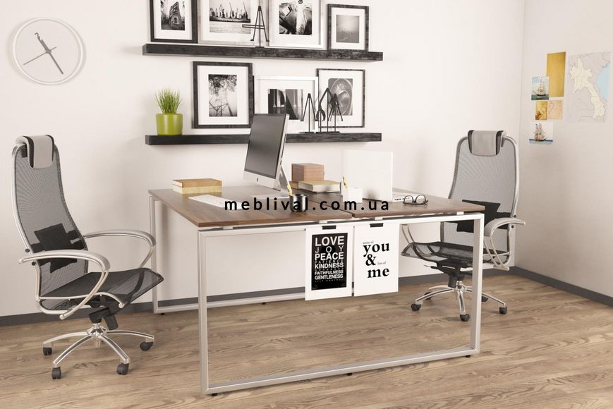 ➤Цена 8 775 грн  Купить Двойной письменный стол для офиса в стиле Loft Орех арт050171 ➤орех ➤Письменные столы в стиле Loft➤Modern 10➤62651LO фото