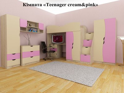 ➤Ціна   Купити Детская Комната Teenager МДФ крем/розовый 2➤ ➤Детские комнаты➤Viorina-Deko➤144868.1ВИОРД фото
