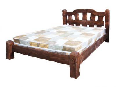 ➤Ціна 9 000 грн UAH Купити Ліжко дерев'яне двоспальне Коротух під старовину➤Горіх ➤Кровати под старину➤МЕКО➤0141МЕКО фото