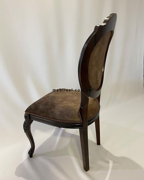 ➤Цена 8 700 грн  Купить Мягкий деревянный стул с ризьблением Лазар темный орех ➤орех ➤Стулья деревянные➤Агросвит ФК➤6601882ПЛМ фото