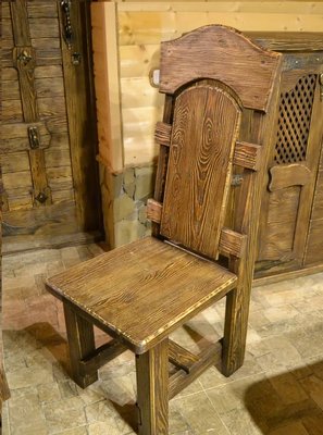 ➤Ціна 2 220 грн UAH Купити Дерев`яний стілець Селукрег твердий під старовину➤Горіх ➤Стулья под старину➤МЕКО➤0055МЕКО1 фото