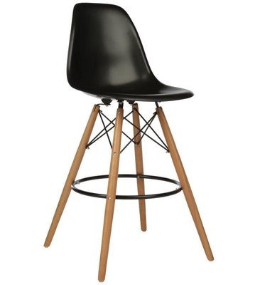 ➤Ціна 2 142 грн  Купити Высокий стул для барной стойки на деревянных опорах пластик черный арт040301.4➤Чорний ➤Стулья барные➤Modern 8➤001010HBL.ВВ1 фото