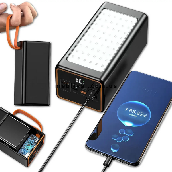 ➤Цена 2 499 грн UAH Купить Мощный Power Bank XP-51 70000 мАч 20W PD с LED-лампой и цифровым дисплеем ➤Черный ➤Другое➤ImportTop➤151515 фото Мощный Power Bank XP-51 емкостью 70000 мАч с поддержкой быстрой зарядки PD 20W, яркой LED-лампой и цифровым дисплеем. Практичное решение для смартфонов, планшетов, путешествий, кемпинга и использования во время отключений электроэнергии.