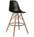 Высокий стул для барной стойки на деревянных опорах пластик черный арт040301.4 001010HBL.ВВ1 фото 1