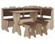 Кухонный уголок со столом нераскладным 160х120х87 ДСП Дуб сонома+винил коричневый 440304644,22ПЕХ фото 1