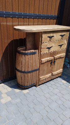 ➤Цена 32 000 грн UAH Купить Барная стойка под старину Акчоб 2Ш2Д деревянная ➤Горіх ➤Барная стойка под старину➤МЕКО➤0239МЕКО фото