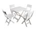 Комплект садовой мебели стол раскладной 79х72х70 + складные стулья 4 шт пластик белый 3537САДГ фото 4
