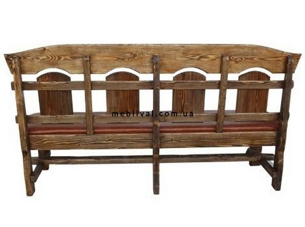 ➤Цена 6 900 грн UAH Купить Скамья деревянная Аксвелорок для сада 120 мягкая ➤Горіх ➤Лавки под старину➤МЕКО➤0081МЕКО1 фото