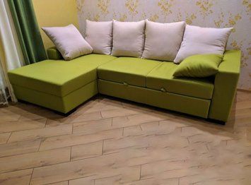 ➤Ціна 25 891 грн  Купити Диван угловой раскладной 260х160х730 Дельфин Пружина Змейка ППУ зеленый➤Зелений ➤Диваны мех дельфин➤B_S_У➤440300971ВЕС.3 фото