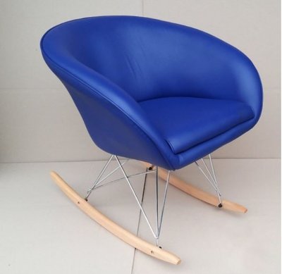 ➤Цена   Купить Кресло качалка экокожа синий на полозьях арт040186 ➤Синий ➤Стулья барные➤Modern 8➤MURGBLUR.ВВ1 фото