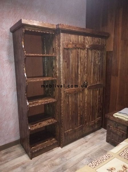 ➤Цена 41 400 грн UAH Купить Шкаф деревянный распашной с пеналом под старину ➤Горіх ➤Шкафы под старину➤МЕКО➤0242МЕКО фото