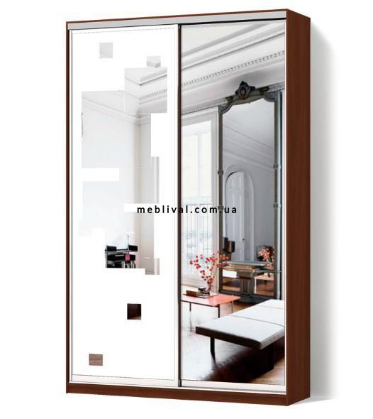 ➤Цена   Купить Шкаф-купе Стандарт двухдверный фасады зеркало+зеркало с пескоструйным рисунком квадраты (51) ➤ ➤Шкафы купе двухдверные➤L&D➤440304589матр.2 фото