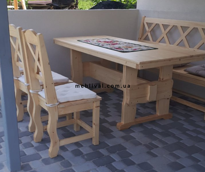 ➤Цена 24 929 грн  Купить Белый комплект деревянный Ронк стол+стулья 6 шт ➤Белый ➤Столовые комплекты под старину➤Агросвит 4С➤440302886ПЛМ фото