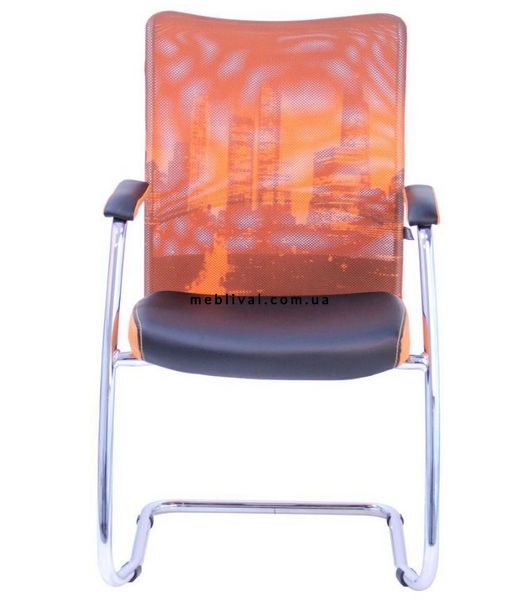 ➤Ціна 3 329 грн  Купити Кресло Аэро CF хром сиденье Сетка черная, Zeus 045 Orange/спинка Сетка оранж-Skyline➤Оранжевый ➤Кресла Коллекция IT➤AMF➤026595АМ фото