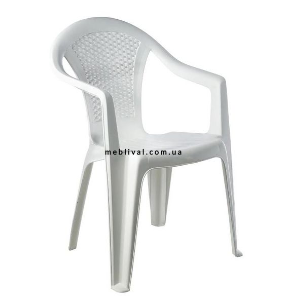 ➤Ціна 770 грн  Купити Пластиковое кресло для дачи 55x54x82 белый➤Білий ➤Кресла и стулья пластиковые➤Italiya-К➤8009271686506САДГ фото