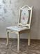 Мягкий стул деревянный белый с резным рисунком и патиной Мурсия Люкс цветы 6601206ПЛМ фото 3