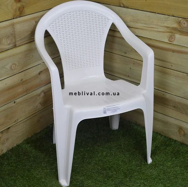 ➤Ціна 770 грн  Купити Пластиковое кресло для дачи 55x54x82 белый➤Білий ➤Кресла и стулья пластиковые➤Italiya-К➤8009271686506САДГ фото