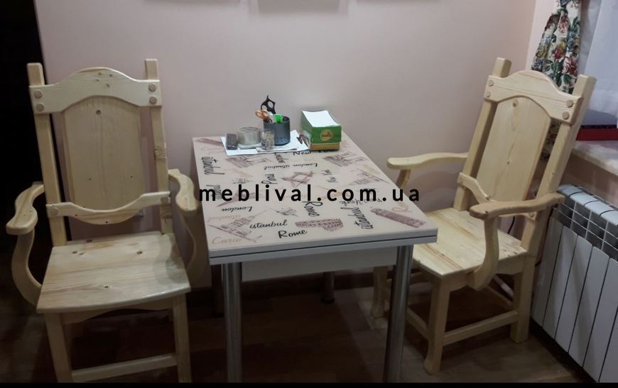➤Цена 3 417 грн UAH Купить Дизайнерский стул с подлокотниками под старину из натурального дерева Герей ➤бук натуральный ➤Стулья под старину➤Агросвит 4С➤440306277,1ПЛМ фото